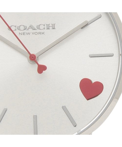 Coach Perry White Dial Red Leather Strap Watch for Women - 14503515