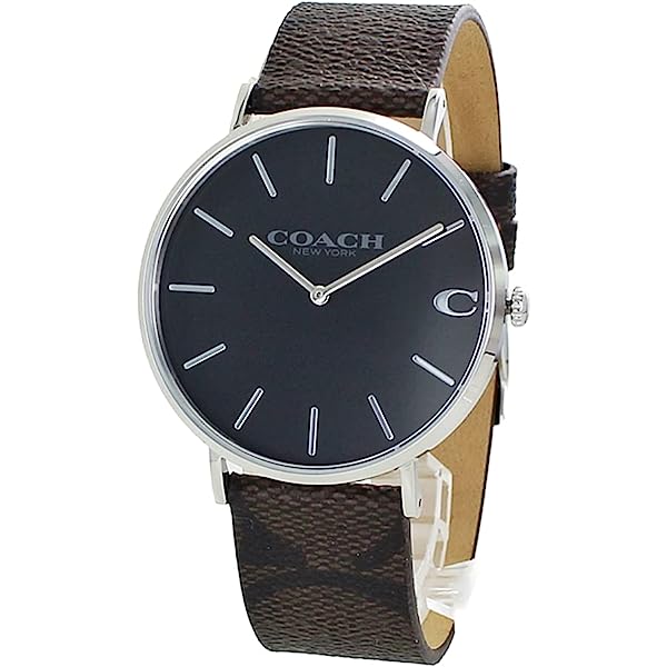 Coach Charles Black Dial Brown Leather Strap Watch for Women - 14602156