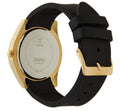 Guess Clarity Gold Dial Black Silicone Strap Watch for Women - GW0109L1
