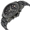 Emporio Armani Sportivo Chronograph Black Dial Black Silicone Strap Watch For Men - AR6092