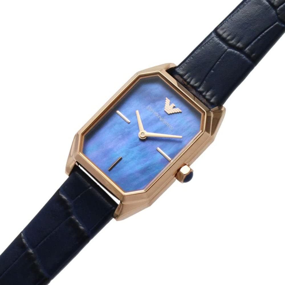 Emporio Armani Gioia Quartz Mother of Pearl Blue Dial Blue Leather Strap Watch For Women - AR11426