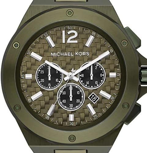 Michael Kors Lennox Chronograph Green Dial Green Steel Strap Watch For Men - MK9103