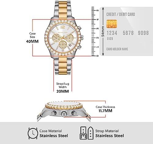 Michael Kors Berkley Chronograph Silver Dial Two Tone Steel Strap Watch For Women - MK7415