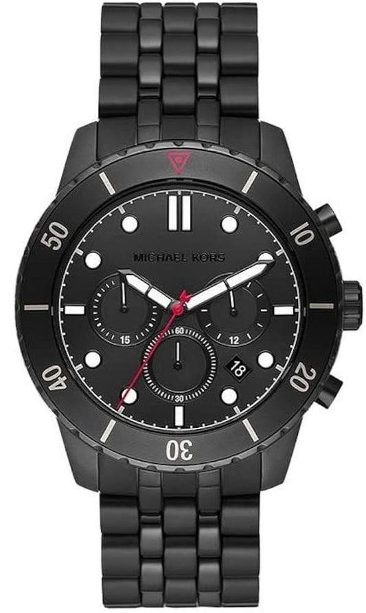 Michael Kors Cunningham Chronograph Black Dial Black Steel Strap Watch For Men - MK8965