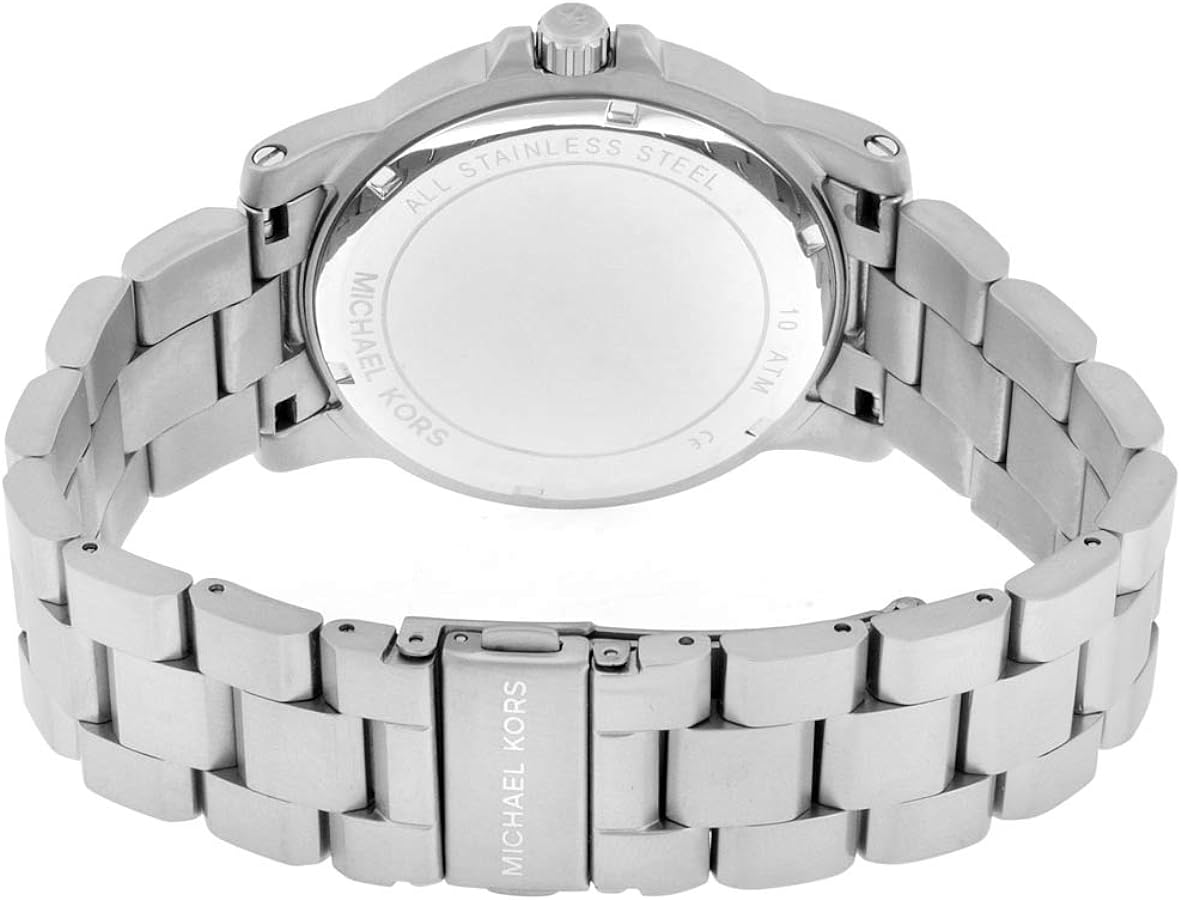 Michael Kors Paxton Analog Black Dial Silver Steel Strap Watch For Men - MK8500