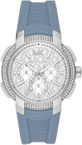 Michael Kors Sidney Chambray Multifunction Blue Dial Blue Silicone Strap Watch For Women - MK7220