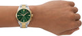 Emporio Armani Claudio Chronograph Green Dial Two Tone Steel Strap Watch For Women - AR11511