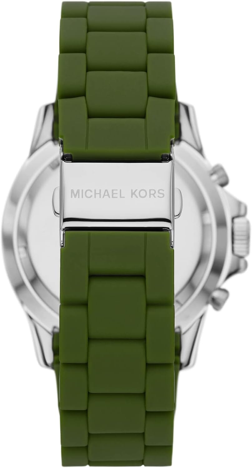 Michael Kors Everest Chronograph Black Dial Green Silicone Strap Watch For Men - MK8981