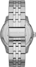 Michael Kors Cunningham Multifunction Blue Dial Silver Steel Strap Watch For Men - MK7153