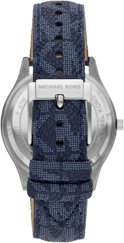 Michael Kors Slim Runway Analog Blue Dial Blue Leather Strap Watch For Men - MK8907