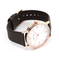 Emporio Armani Dress Quartz White Dial Brown Leather Strap Watch For Men - AR11011