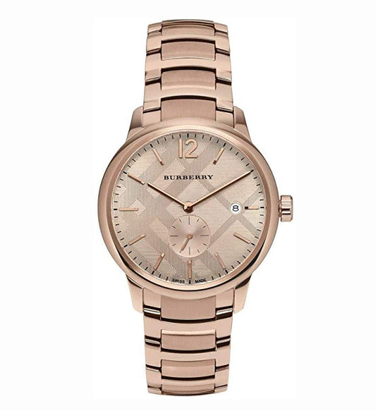 Burberry The Classic Rose Gold Dial Rose Gold Steel Strap Watch for Men - BU10013