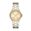 Michael Kors Lennox Three-Hand Gold Dial Two Tone Steel Strap Watch For Women  - MK6988