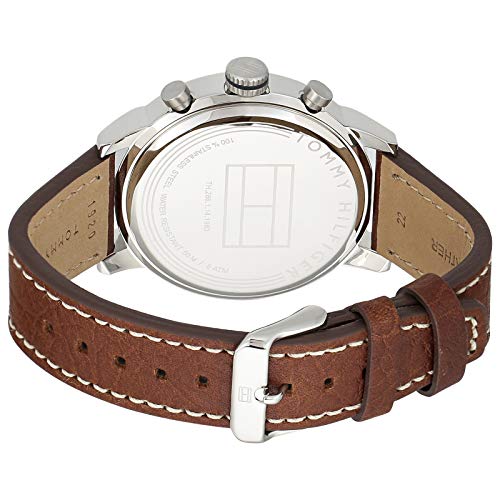 Tommy Hilfiger Jake Multifunction White Dial Brown Leather Strap Watch for Men - 1791230