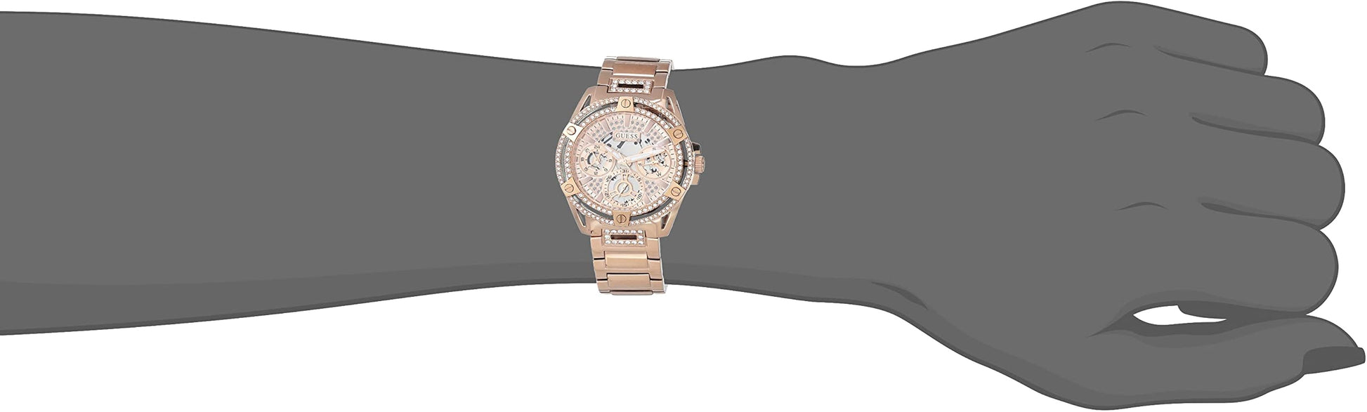 Guess Queen Multifunction Rose Gold Dial Rose Gold Steel Strap Watch For Women - GW0464L3