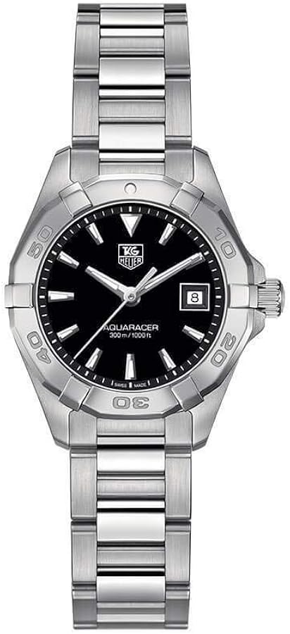 Tag Heuer Aquaracer Quartz Black Dial Silver Steel Strap Watch for Women - WBD1410.BA0741