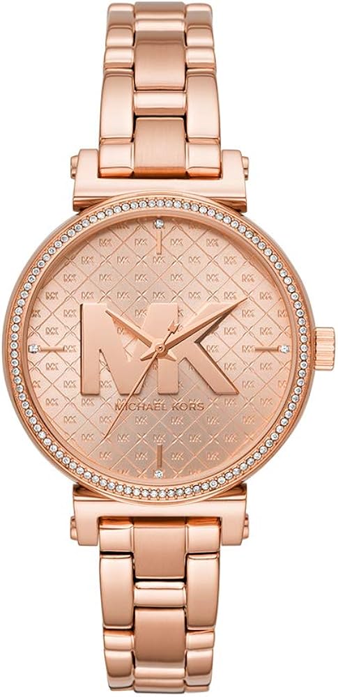 Michael Kors Sofie Quartz Rose Gold Dial Rose Gold Steel Strap Watch For Women - MK4335