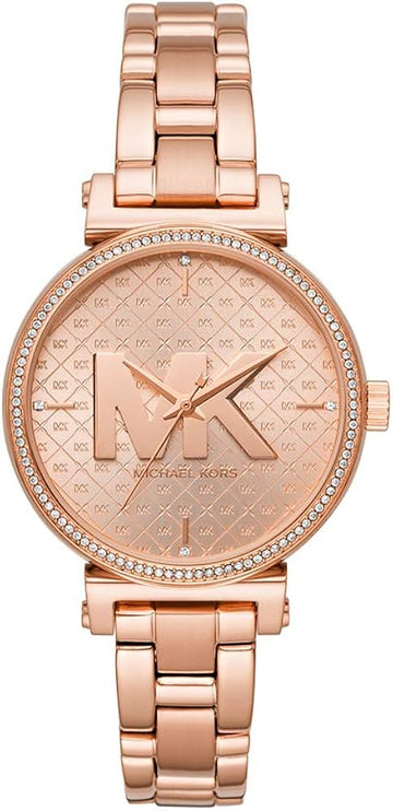 Michael Kors Sofie Quartz Rose Gold Dial Rose Gold Steel Strap Watch For Women - MK4335