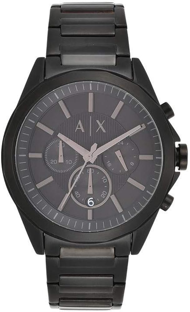 Armani Exchange Drexler Chronograph Black Dial Black Steel Strap Watch For Men - AX2601