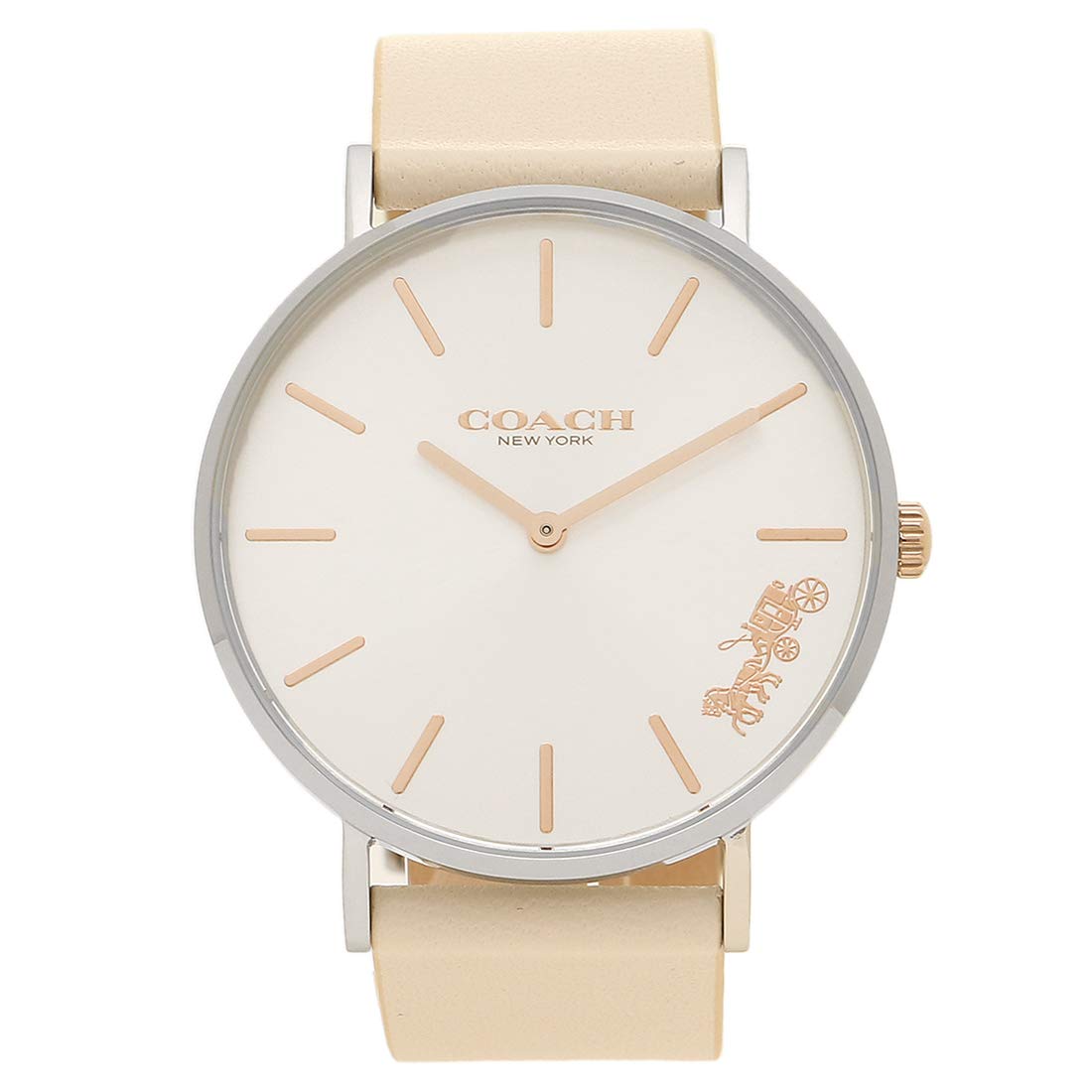 Coach Perry White Dial White Leather Strap Watch for Women - 14503117