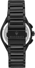 Maserati Triconic Quartz Black Dial Black Steel Strap Watch For Men - R8873639003