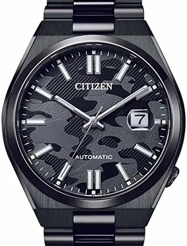 Citizen Tsuyosa Camouflage Black Dial Black Steel Strap Watch For Men - NJ0155-87E