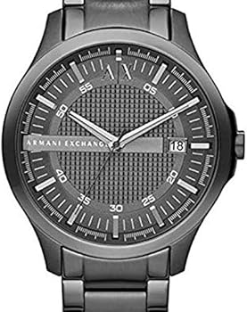 Armani Exchange Hampton Chronograph Grey Dial Grey Steel Strap Watch For Men - AX2135