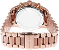 Michael Kors Lexington Chronograph Red Dial Rose Gold Steel Strap Watch For Women - MK7275