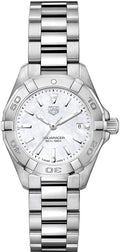 Tag Heuer Aquaracer Quartz Mother of Pearl White Dial Silver Steel Strap Watch for Women - WBD1411.BA0741