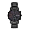 Emporio Armani Renato Chronograph Mother of Pearl Black Dial Black Steel Strap Watch For Men - AR11275