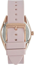 Michael Kors Janelle Three Hand Rose Gold Dial Pink Rubber Strap Watch For Women - MK7139