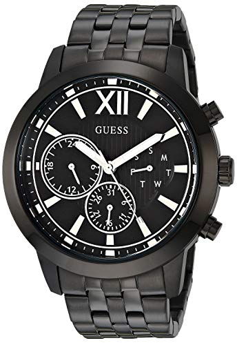 Guess Horizon Chronograph Black Dial Black Steel Strap Watch For Men - W0379G2