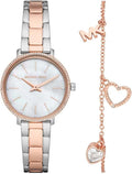 Michael Kors Pyper Quartz Mother of Pearl White Dial Two Tone Steel Strap Watch For Women - MK1066