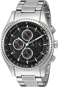 Armani Exchange The Driver Chronograph Black Dial Silver Steel Strap Watch For Men - AX1612