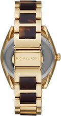 Michael Kors Janelle Three-Hand Gold Dial Two Tone Steel Strap Watch For Women - MK7136