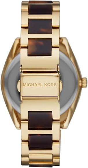 Michael Kors Janelle Three-Hand Gold Dial Two Tone Steel Strap Watch For Women - MK7136