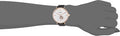 Emporio Armani Gianni T Bar Mother of Pearl White Dial Black Leather Strap Watch For Women - AR60047