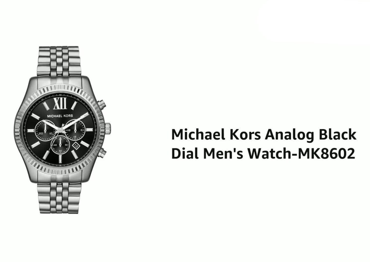 Michael Kors Lexington Chronograph Black Dial Black Steel Strap Watch For Men - MK8602