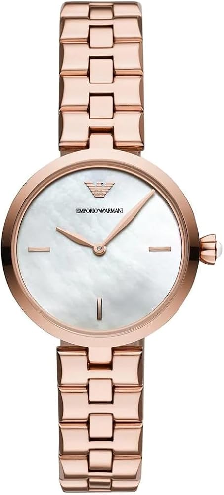 Emporio Armani Arianna Analog Mother of Pearl Dial Rose Gold Steel Strap Watch For Women - AR11196