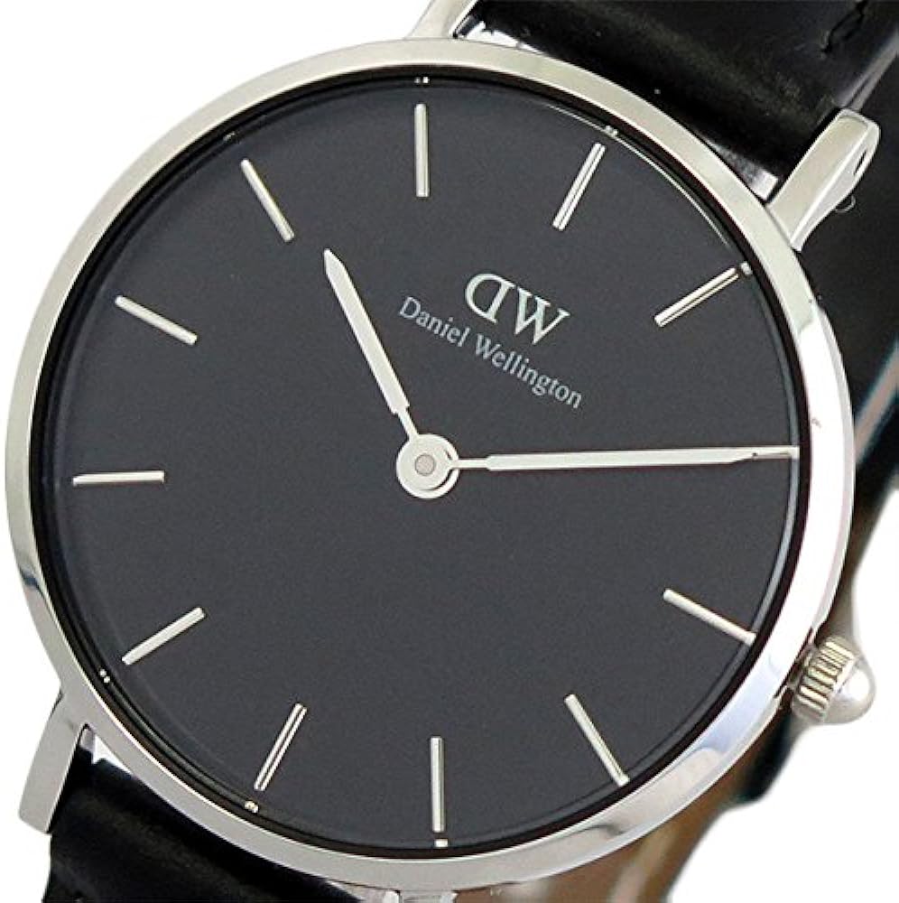 Daniel Wellington Classic Petite Sheffield Black Dial Black Leather Strap Watch For Women - DW00100236