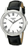 Tissot T Classic Carson White Dial Black Leather Strap Watch for Men - T085.410.16.013.00