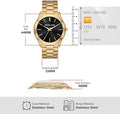 Michael Kors Slim Runway Quartz Black Dial Gold Steel Strap Watch For Men - MK8621