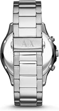 Armani Exchange Miami Chronograph Black Dial Silver Steel Strap Watch For Men - AX1057