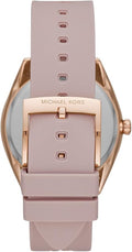 Michael Kors Janelle Three Hand Rose Gold Dial Pink Rubber Strap Watch For Women - MK7139