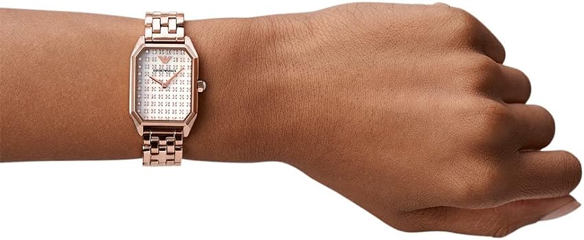 Emporio Armani Gioia Quartz Mother of Pearl Dial Rose Gold Steel Strap Watch For Women - AR11389