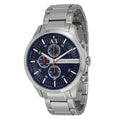 Armani Exchange Hampton Chronograph Blue Dial Silver Steel Strap Watch For Men - AX2155