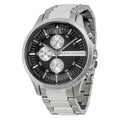 Armani Exchange Hampton Chronograph Black Dial Silver Steel Strap Watch For Men - AX2152