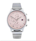 Tommy Hilfiger Blake Pink Dial Silver Steel Strap Watch for Women - 1781904