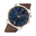 Tommy Hilfiger Deacan Blue Dial Brown Leather Strap Watch for Men - 1791549