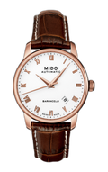 Mido Baroncelli III Automatic Silver Dial Brown Leather Strap Watch For Men - M8600.2.21.8